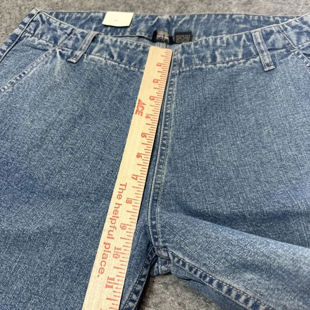 Vintage New Mossimo Gene Wide Leg Side Zip Jeans‎ Women's Size 29 Light Blue